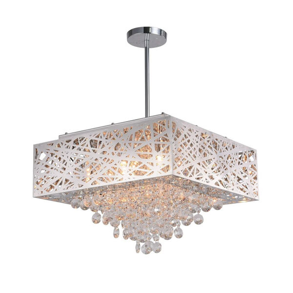 Eternity Chrome Nine-Light 18-Inch Chandelier with K9 Clear Crystal, image 1
