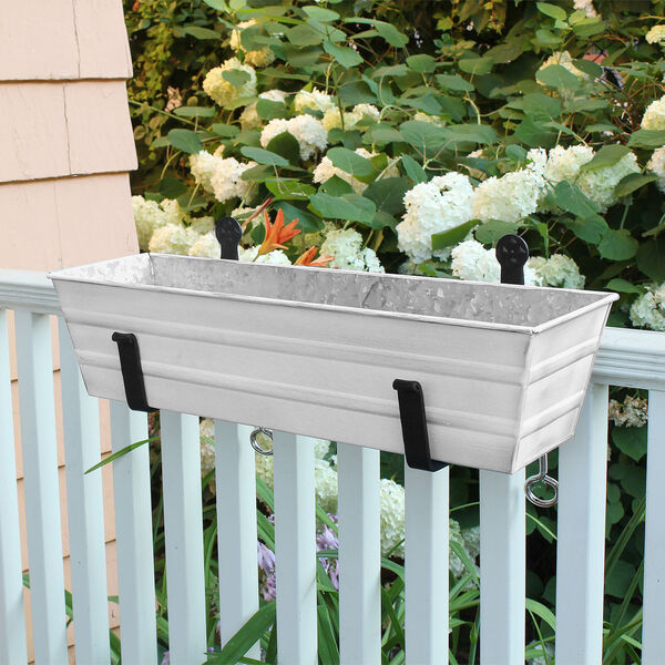 Cape Cod White 22-Inch Flower Box with Clamp-On Bracket, image 3