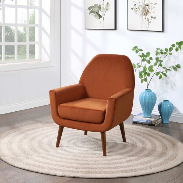 Accera Burnt Orange Velvet Arm Chair, image 2