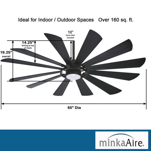 Windmolen Textured Coal 65-Inch LED Smart Ceiling Fan, image 6