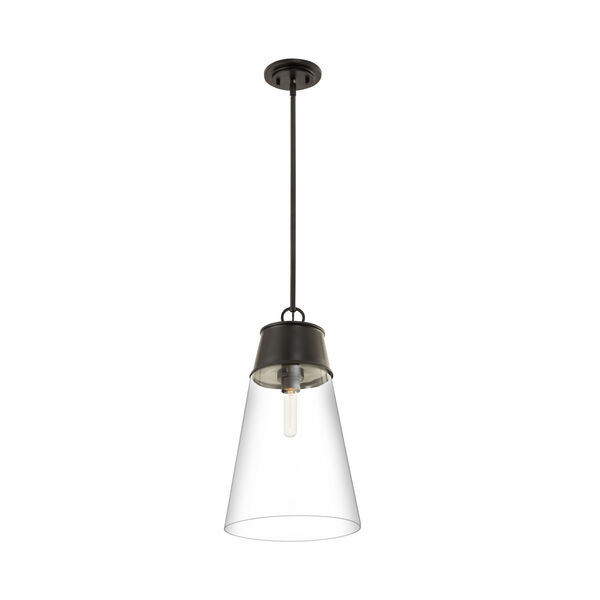 Wentworth Matte Black One-Light Pendant with Clear Glass Shade, image 5