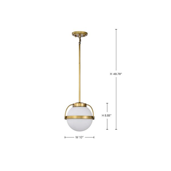 Lakeshore Natural Brass 10-Inch One-Light Pendant, image 4