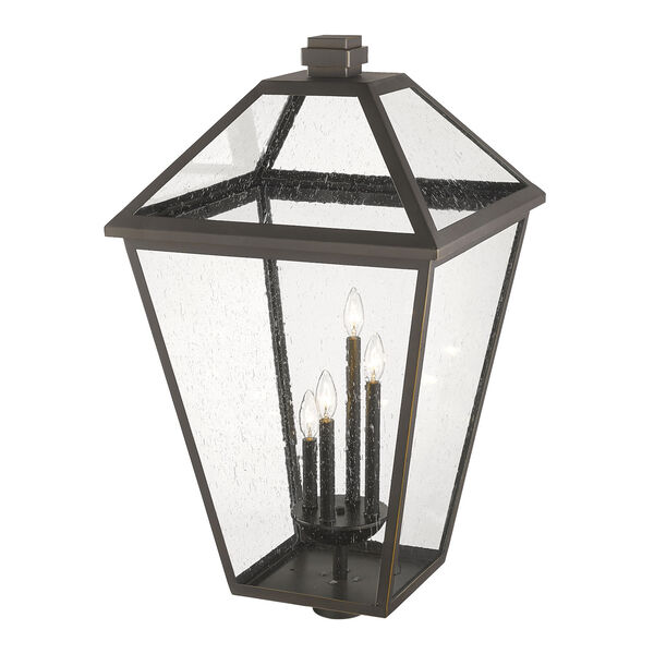 Talbot 34-Inch Four-Light Outdoor Post Mount Fixture with Seedy Shade, image 3