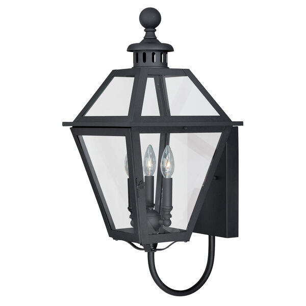 Nottingham Textured Black 12-Inch Outdoor Wall Light, image 1