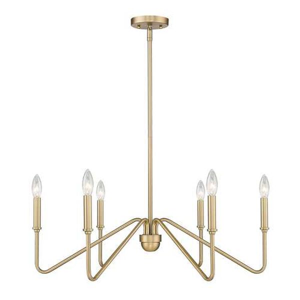 Kennedy Brushed Champagne Bronze Six-Light Chandelier, image 1