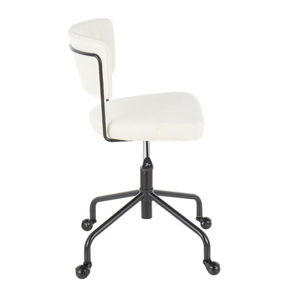 Tania Black and Cream Rich Velvet Upholstery Task Chair, image 2