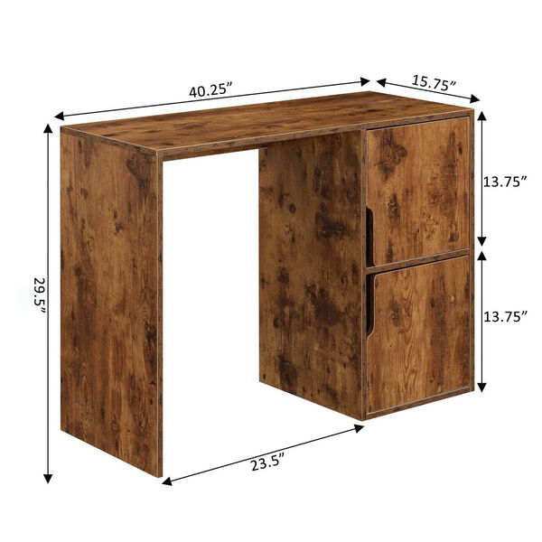 Designs2Go Barnwood Student Desk with Storage Cabinets, image 5