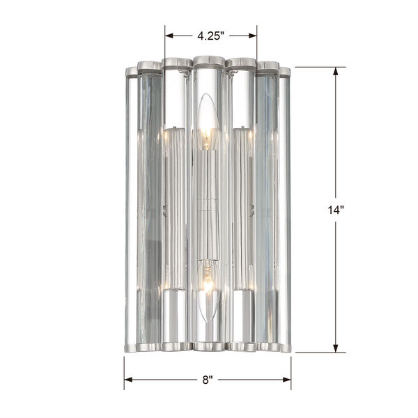 Elliot Polished Nickel Two-Light Wall Sconce, image 3