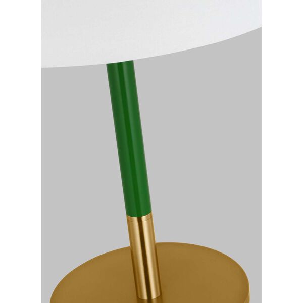 Monroe Burnished Brass Green One-Light Table Lamp, image 3