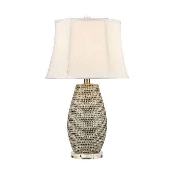 Port Lewick Gray Silver Grey Galze Clear Crystal One-Light Table Lamp, image 1
