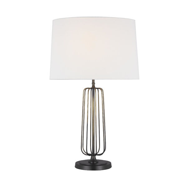 Milo Atelier Brass and White One-Light Table Lamp, image 1