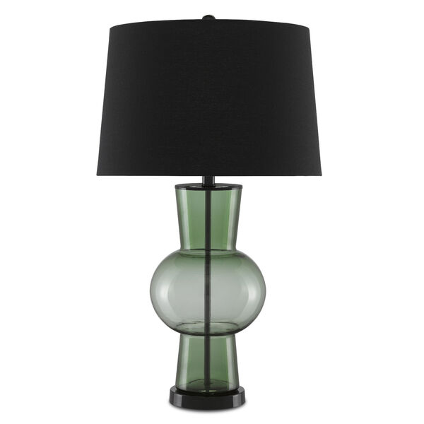 Dumfries Transparent Green Glossy Black One-Light Table Lamp, image 2