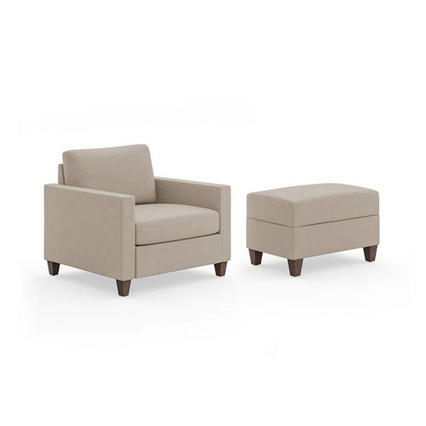 Dylan Tan Arm Chair and Ottoman Set, 2-Piece, image 1