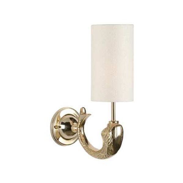 Dolphin Polished Brass One-Light Wall Sconce, image 1