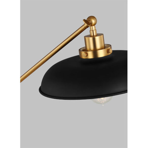 Wellfleet Midnight Black and Burnished Brass One-Light Wide Desk Lamp, image 3
