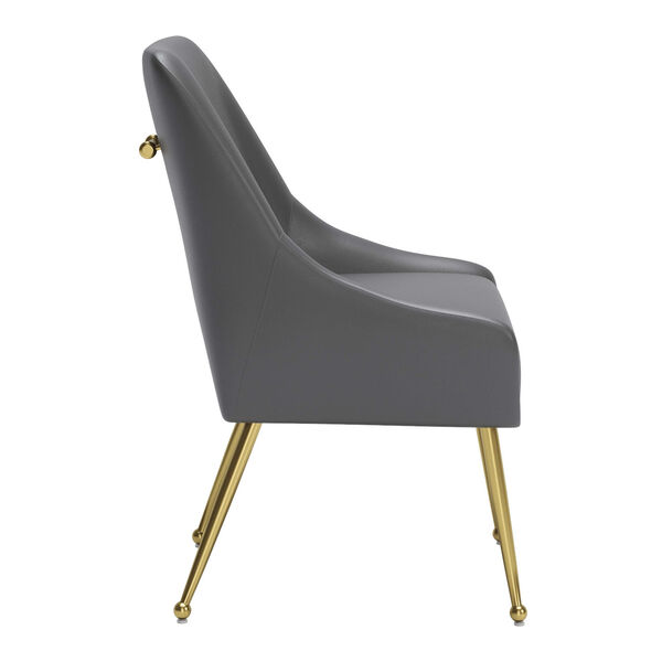 Madelaine Gray and Gold Dining Chair, image 3