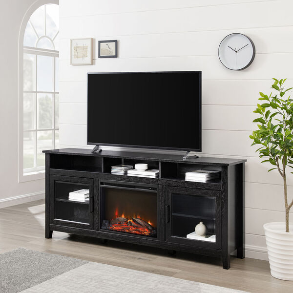 Wasatch Black Tall Fireplace TV Stand, image 4