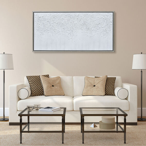 White Snow B Textured Framed Hand Painted Wall Art, image 1