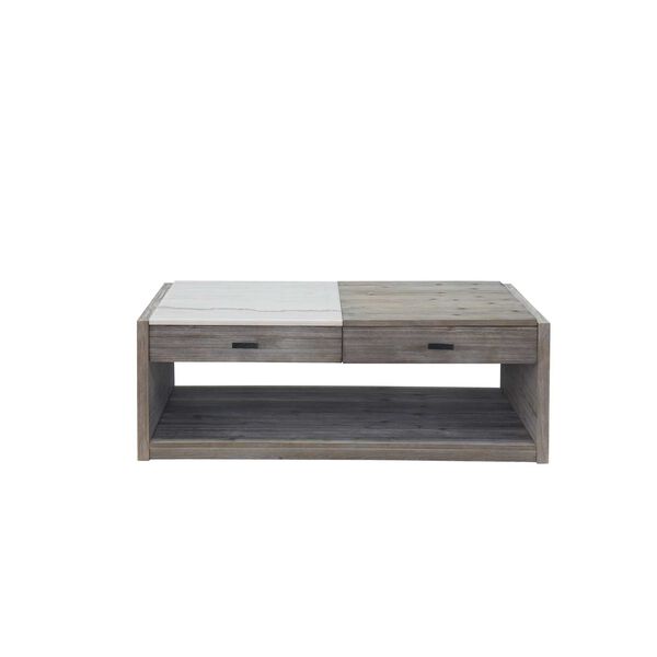 Moonbeam Moonlit Gray Marble Top Lift-Top Cocktail Table, image 2
