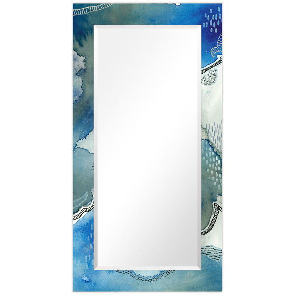Subtle Blues Blue 54 x 28-Inch Rectangular Beveled Wall Mirror, image 5