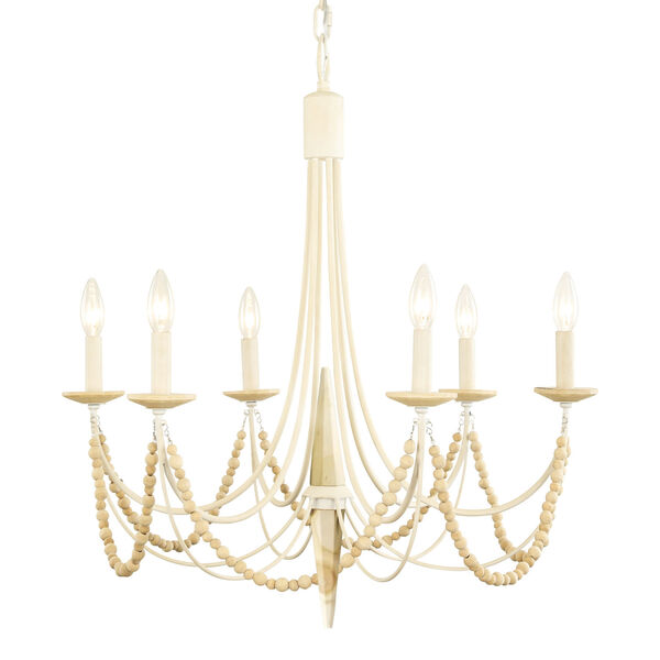 Brentwood Country White Six-Light Chandelier, image 2