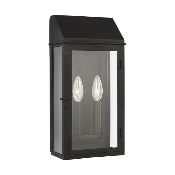 Hingham Textured Black Eight-Inch Two-Light Outdoor Wall Sconce, image 2