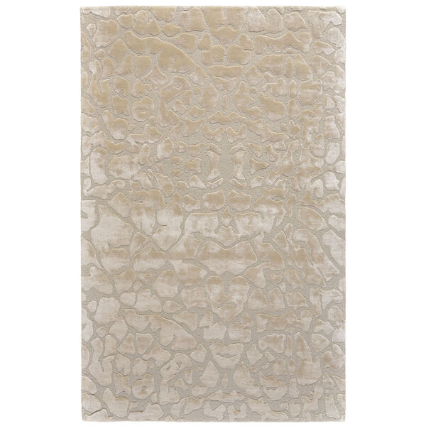 Mali Lustrous Tufted Abstract Ivory Rectangular: 3 Ft. 6 In. x 5 Ft. 6 In. Area Rug, image 1