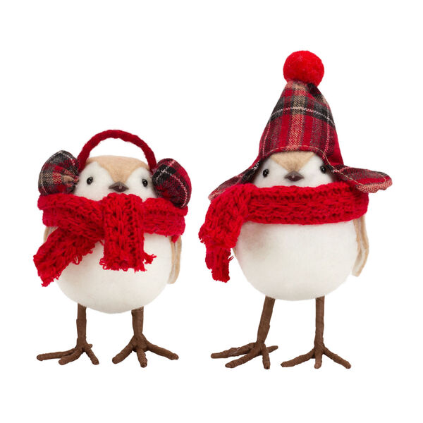 Red Bird with Scarf and Hat Holiday Figurine, Set of 12, image 1