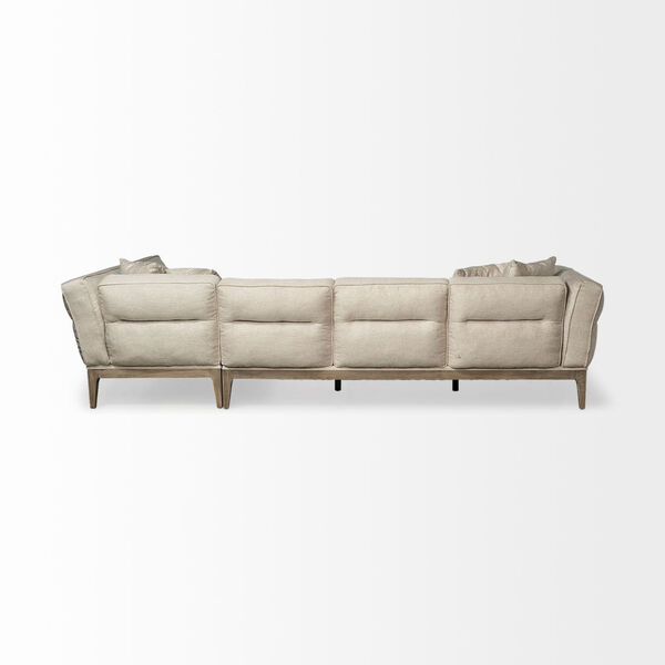 Denali III Cream Upholstered Right Four Seater Sectional Sofa, image 5