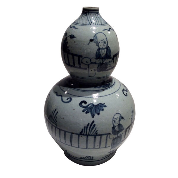 Blue White Gourd Vase, image 1
