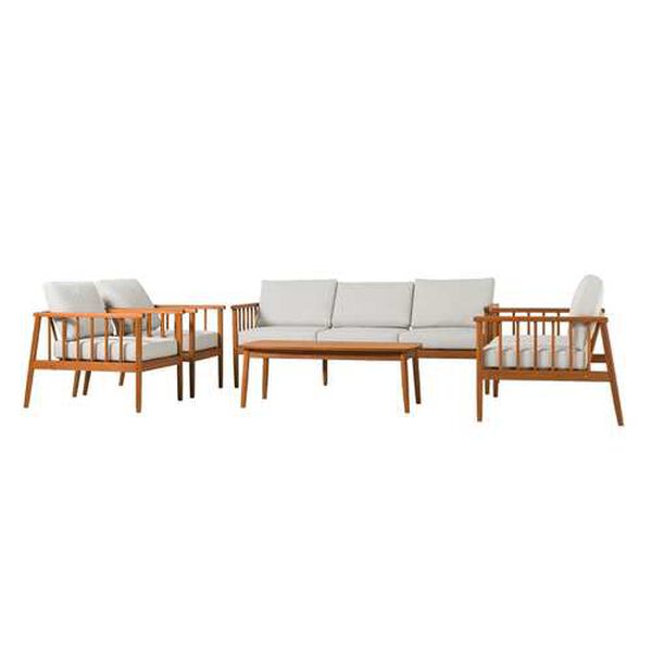 Circa Brown Five-Piece Outdoor Spindle Chat Set, image 3