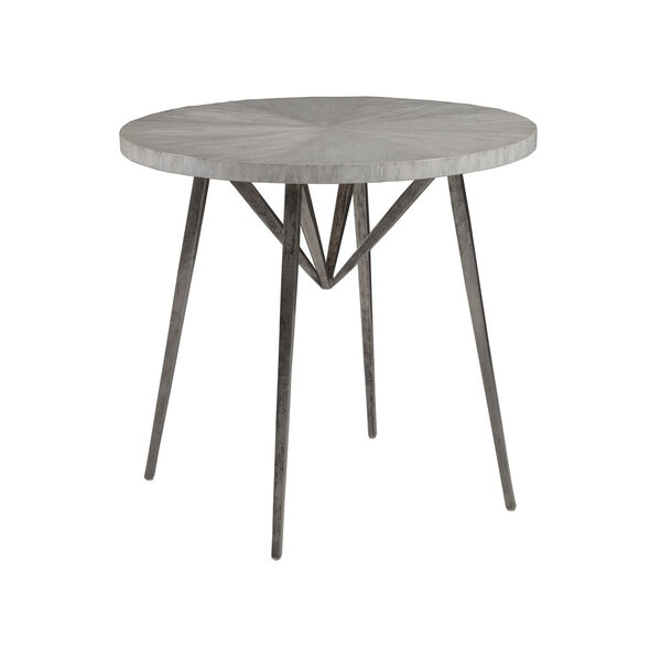 Signature Designs White and Gray Alfie Round End Table, image 1