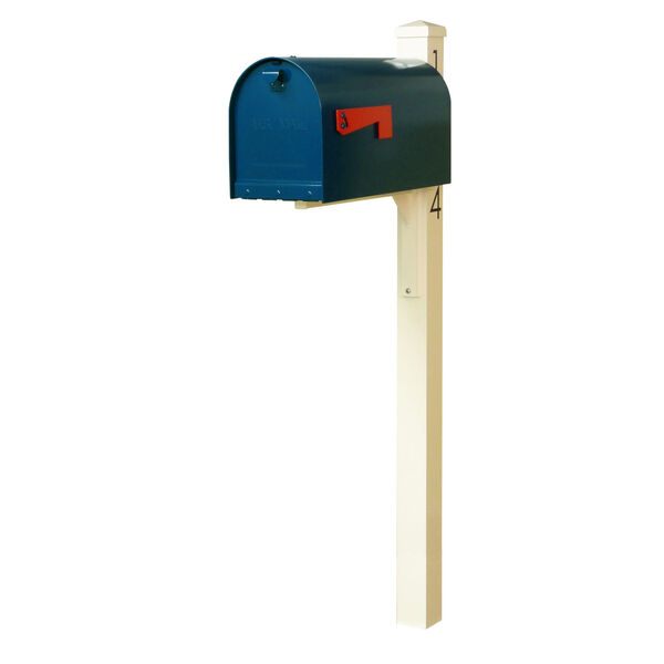 Rigby Blue Curbside Mailbox and Post, image 1