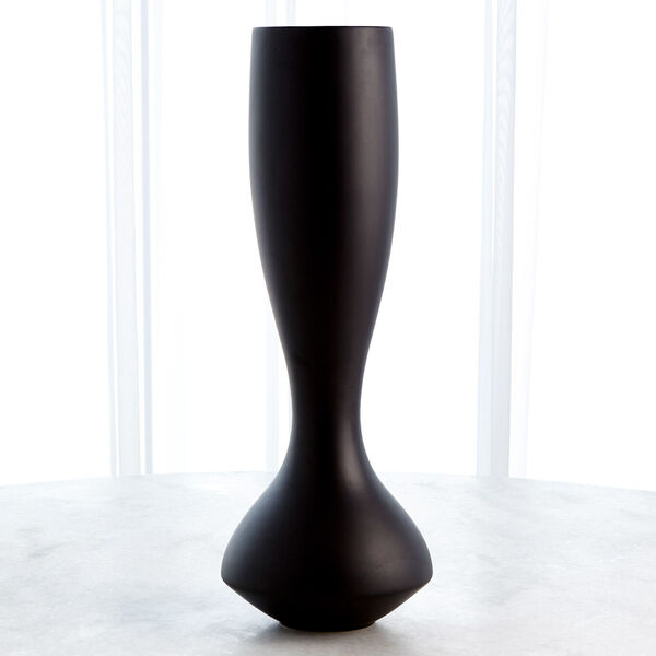 Matte Black Bell Bottom Large Vase, image 1