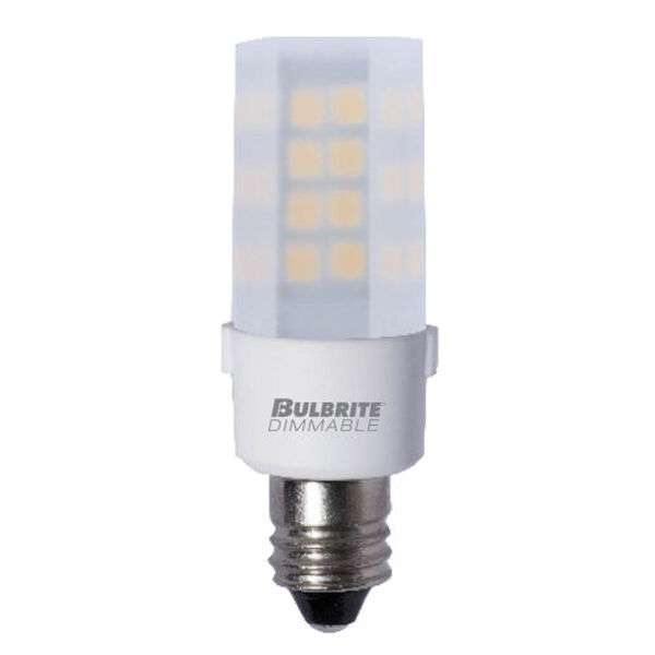 Pack of 2 Frost LED T4 40 Watt Equivalent Mini Candelabra Base Warm White 340 Lumens Light Bulbs, image 1