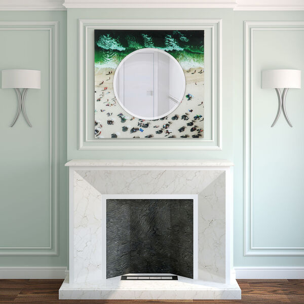 Beach Multicolor 36 x 36-Inch Round Beveled Wall Mirror, image 3