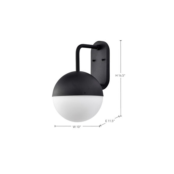 Atmosphere Matte Black LED Outdoor Wall Mount with White Opal Glass, image 2