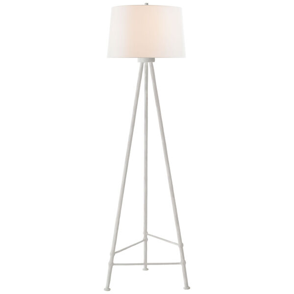Lafitte Large Floor Lamp in Plaster White with Linen Shade by Julie Neill, image 1