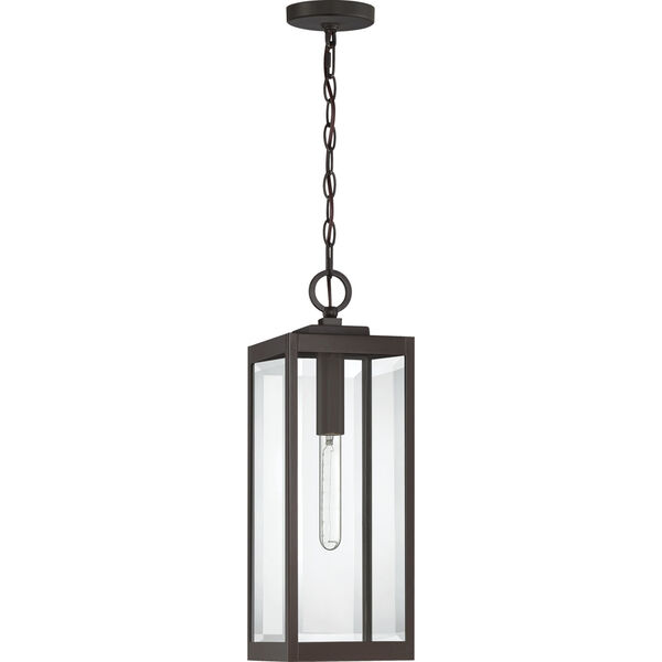 Westover Western Bronze 7-Inch One-Light Outdoor Hanging Lantern with Clear Beveled Glass, image 6