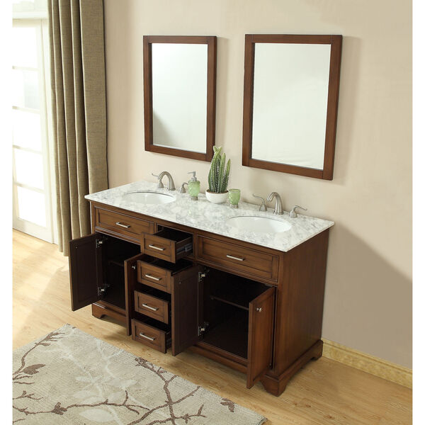 Americana Teak 60-Inch Vanity Sink Set, image 4