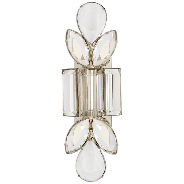 Lloyd Large Jeweled Sconce in Nickel with Clear Crystal by kate spade new york, image 1