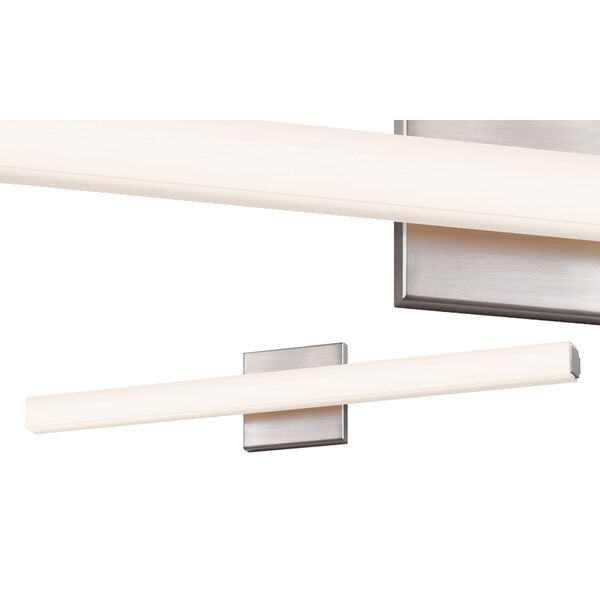 SQ-bar Satin Nickel LED 24-Inch Bath Fixture Strip with White Acrylic Shade, image 3