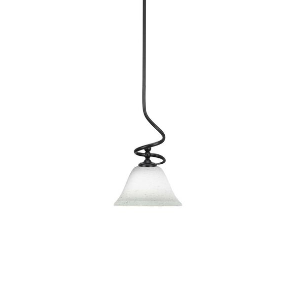 Capri Matte Black One-Light Mini Pendant with White Bell Muslin Glass, image 1
