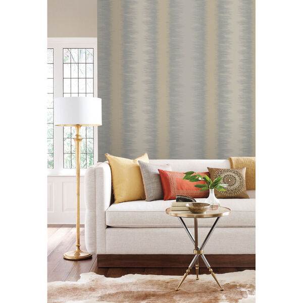 Candice Olson Botanical Dreams Dark Gray Quill Stripe Wallpaper, image 1