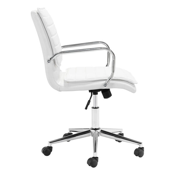 Partner White and Chrome Office Chair, image 2