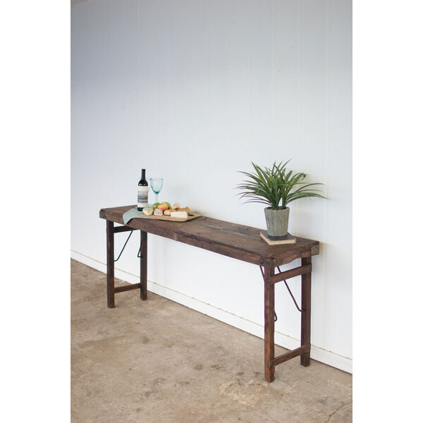 Antique Wooden Folding Console Table, image 1