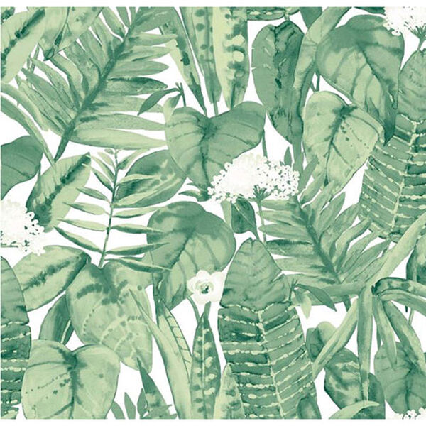 Tropical Jungle Green Removable Wallpaper, image 1