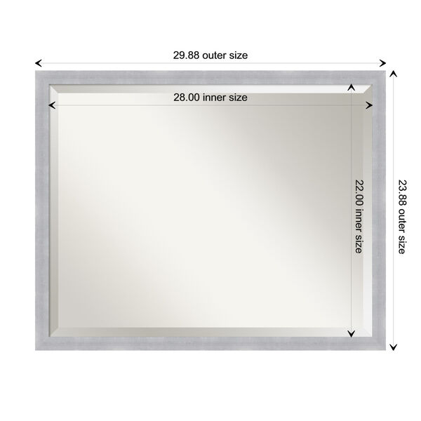 Grace Brushed Nickel Silver Wall Mirror, image 3