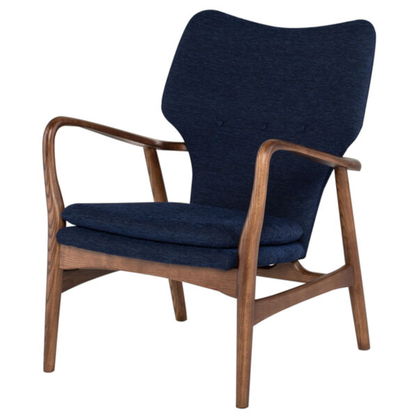 Patrik Blue and Walnut Occasional Chair, image 1