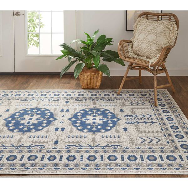 Foster Blue Gray Ivory Rectangular 6 Ft. 5 In. x 9 Ft. 6 In. Area Rug, image 4